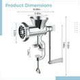 thumbnail image 4 of Manual Meat Grinder Stainless Steel, Hand Crank Meat Grinder for Home Use, Large Capacity, Includes Sausage Stuffing Tubes, Tungsten Steel Blade, Ideal for Grinding Meat, Spices, and More, 4 of 5