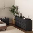 thumbnail image 2 of Linda Commode Moderne 2 Pcs à Double Largeur et Table de Nuit en Gris Anthracite, 2 of 12