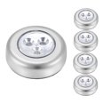 thumbnail image 1 of IPOW Paquete de 5 luces LED nocturnas inalámbricas con batería, lámpara táctil, luz de empuje adhesiva para armarios, mostradores o cuartos de servicio, luz táctil inalámbrica, batería no incluida., 1 of 5