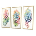 thumbnail image 3 of Designart "Tender Retro Pink Blossoming Succulent I" Succulent Framed Wall Art Set Of 3 - Pink Traditional Frame Gallery Set For Office Decor, 3 of 6