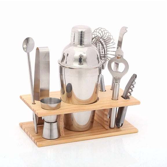 tooloflife 550ML Cocktail Shaker Kit Set Drink Mixer Making Tools for Bartenders Stainless Steel Silver