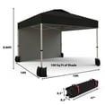 thumbnail image 2 of 10x10 Pop Up Canopy Tent with 1 Removable Sidewall, Heavy Duty Commercial Instant Shelter with One-Person Setup, 100 Sq Ft Shade for Outdoor Events, Camping, Farmers Market, 2 of 8