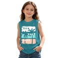 thumbnail image 4 of lnmuld Kids Sleeveless Tank Top Sun Salt Sand Palm Tree Graphic Summer Beach Casual Crew Neck Cotton Sleeveless Shirt for Boys Girls Size:5-6 Years, 4 of 5