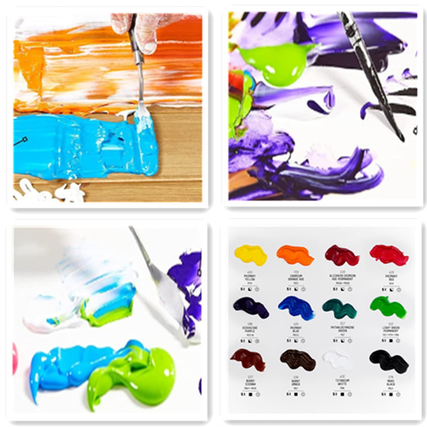 Acrylic Paint Set, 12 x 118ml (4-oz) Tube Paint Set