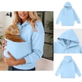 thumbnail image 3 of Women Big Pouch Hoodie Oversized Pet Hoodie Carrier Casual Long Sleeve Oversized Pocket Kangaroo Pouch Hoodies Fall Clothes, 3 of 7