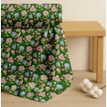 thumbnail image 4 of Soimoi Green Cotton Cambric Fabric Periwinkle & Peony Floral Print Fabric by Yard 56 Inch Wide, 4 of 7