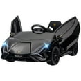 thumbnail image 2 of Aosom 12V Ride on Car, Lamborghini SIAN Licensed Battery Powered Electric Car for Kids with Remote Control, Horn, Music, & Headlights, Black, 2 of 9