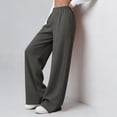 thumbnail image 4 of Ashirexll Wide Leg Sweatpants Women Solid High Waist Elastic Wide Leg Sport Flowy Active Pocket Sweatpants for Daily Wear, 4 of 7