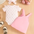 thumbnail image 4 of Gerichy Baby Girl Clothes Suspender Skirt Toddler Ruffle Romper Cute Cartoon Dress Bow Headband Summer Outfits 0-18 Months, 4 of 7