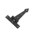 thumbnail image 4 of Renovators Supply Black Iron T Strap Hinge 4" L Modern Decorative Arrow Tee Hinge Rust Resistant Wooden Cabinet Door or Gate Hinges w/Screws, 4 of 7