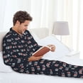 thumbnail image 6 of Sikiie USA Mens Pajama Set, Soft Warm Long Sleeve Sleepwear, Cozy Button-Down Pjs for Men-Medium, 6 of 7