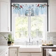thumbnail image 3 of Christmas Snowman Kitchen Curtains and Valances Set, Classic Winter Christmas Tree Blue Rod Pocket Window Valance 18 Inch Window Curtain Panels for Living Room Bedroom Laundry, 27.5x24in, 3 Pieces, 3 of 7