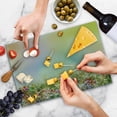 thumbnail image 4 of Flower Cutting Board, Cosmos Daisy Cornflower Wildflower Dandelion in Floral Meadow Drawing of Nature, Decorative Tempered Glass Cutting and Serving Board, Large Size, Multicolor, by Ambesonne, 4 of 5