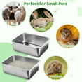 thumbnail image 7 of 2Pcs Stainless Steel Cat Litter Boxes, Non-Stick Large Metal Cat Litter Box, High Side Pet Litter Tray, Pet Toilet for Kittens, Rabbits, Hamsters(17.7" x 13.8" x 5.9"), 7 of 7