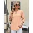 thumbnail image 6 of Female V Neck Casual Hollow Out Eyelet Embroidered Blouses Shirts Beach Cover Up Blouse Dressy Orange Color L, 6 of 9