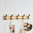 Yakbaofuo Coat Rack Wall Mount With Movable Multiple Metal Hooks Wooden