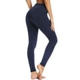 thumbnail image 2 of SEASUM Women's High Waist Yoga Leggings With Pockets Workout Athletic Pants Running Tights Navy Blue S, 2 of 7