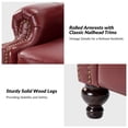thumbnail image 6 of Mid-century Genuine Leather Pushback Recliner Chair with Nailhead Trim Set of 2 Burgundy, 6 of 7