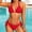A_ Red, variant on Women's Contrast Trim Underwire High Waisted Bikini Set, 2 Piece Bathing Suit for Summer Supportive Beach Wear Black S