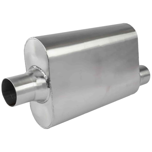 JEGS 30257 Chambered Deep-Tone Muffler 2.500 in. Offset Inlet / Center ...