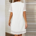 thumbnail image 4 of SMihono Robe d'Été pour Femmes 2024 Grande Taille Col en V Manches Courtes Robe en Dentelle Unie en Liquidation à Moins de 10!, 4 of 5