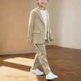 thumbnail image 6 of Gamivast 2 Pc Boys and Girls Set for Wedding Kids formal Tuxedos Birthday Parties Fashion Blazer Long Pants Set Tuxedo for Jacket Pants Set Khaki or Recent i have Placed, 6 of 8