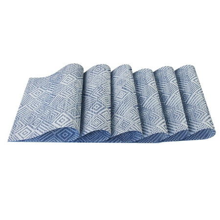 

Ekeka Free Shipping 6pcs Heat Resistant PVC Placemats Geometric Pattern Dining Room Table Mats