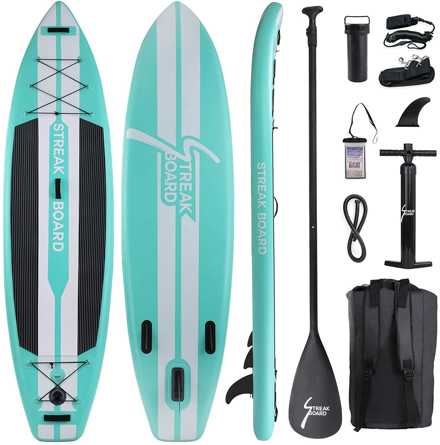 HEMBOR 11' Inflatable Stand Up Paddle Board SUP Board with Backpack ...