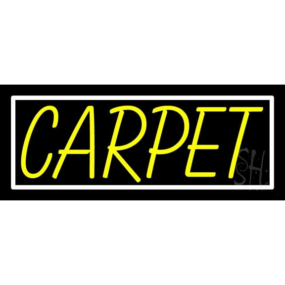 Yellow Carpet 1 LED Neon Sign 11" Tall x 27" Wide - inches Black Square Cut Acrylic Backing, with Dimmer - Premium built indoor Sign for Storefront, Store interior, Exhibition, Decor.