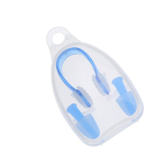KONTONTY  Swimming Nose Plug Silica Ear Protector Block Water Protectors Blue