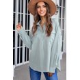 thumbnail image 2 of ABPHQTO Camisa de Mujer Celeste Manga Larga Abotonada con Bolsillo, 2 of 5