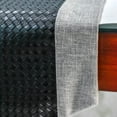 thumbnail image 3 of The HomeCentric Decorative Black Table Runner 6 - 8 Seater Table Runner (14 x 90 inch) Patchwork, Leather & Tassels Table Runner, Faux Leather fabric Table Linen, Patchwork Modern - Black Leathersmith, 3 of 3