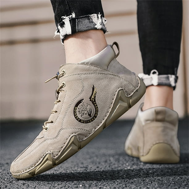 Zapatos casuales transpirables de piel de cerdo de caña alta para hombre Wmkox8yii 123q1444