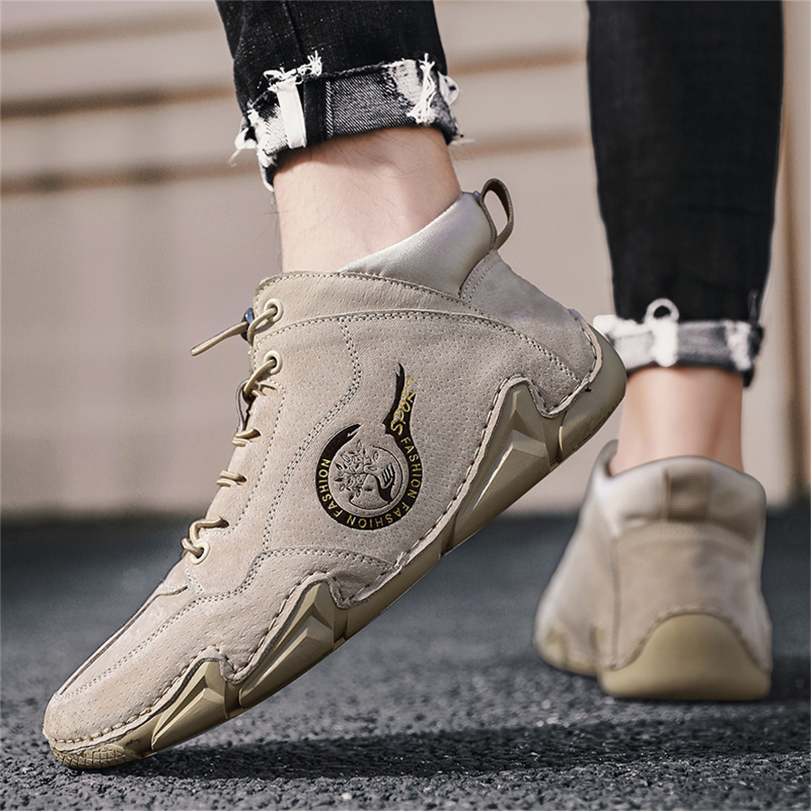 Baskets Légères Respirantes Pour Hommes (pied Large) - Sans Lacets, Slip-on - Confortables Pour La Marche, Le Quotidien Ou Le Sport