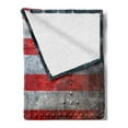 thumbnail image 2 of American Flag Soft Flannel Fleece Blanket, Royalty Flag Textured US Backdrop on Damaged Board Plate Design Artwork Print, Cozy Plush for Indoor and Outdoor Use, 70" x 90", Red Grey, by Ambesonne, 2 of 5
