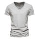 thumbnail image 1 of Men's VNeck Cotton TShirts Comfortable Stretch Running Shirt XXL Gray, 1 of 3