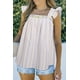 thumbnail image 2 of ABPHQTO Camiseta sin mangas de rayas con cuello cuadrado bordado azul cielo para mujer, 2 of 5