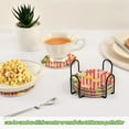 thumbnail image 5 of Yayeee 6 PCS Drink Coasters with Holder Set Woven Absorbent Round Tabletop Hot Pad, Red Striped Lemon, 5 of 7