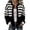 Black&05#0903l, variant on Garbnen S-5xl Cardigan Sweaters for Women Striped Long Sleeve Open Front Lightweight Cardigan Button Crew Neck Fashion Fall Winter Outwear Wine Cardigan for Women Knit Coat S