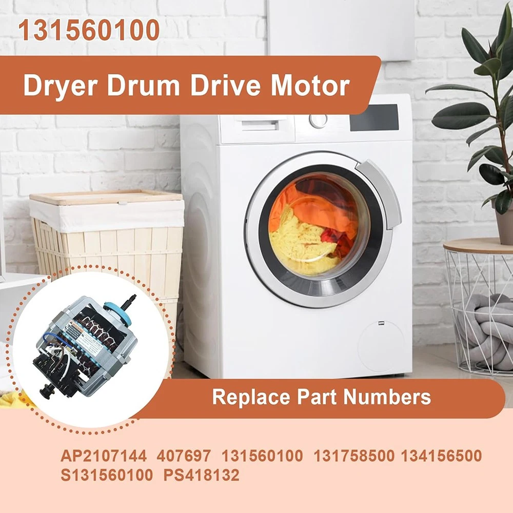 Aniceparthy Upgraded 131560100 134156500 Dryer Motor Replacement for frigidaire Kenmore Dryer Compatible Part Number: 407697 131758500 134156500 131461800A PS418132 AP2107144 S131560100