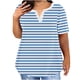 thumbnail image 1 of Blusas para las Mujeres Casual Oversized Rayas Impreso Botón Cuello en V Top, Tops Cortos para las Mujeres, 1 of 4