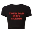 thumbnail image 2 of Ropa gótica grunge de los años 2000, camisetas cortas Harajuku para mujer, remera divertida para bebé con la frase "Tu papá es mi cardio", remera de moda universitaria, remera de fiesta, 2 of 4