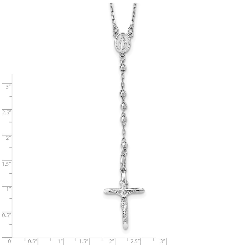 White gold rosary necklace with diamonds deals