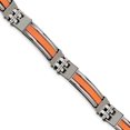 thumbnail image 1 of Bracelet en Caoutchouc Orange en Acier Inoxydable 9 Po, 1 of 4