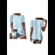 thumbnail image 3 of Blusas de Verano con Ojales para Mujer 2025, Blusas Asimétricas de Moda para Verano, Blusas de Color Liso para Salir, Azul XL, 3 of 6