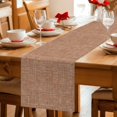 thumbnail image 5 of Vintage Brown Cotton Linen Rectangle Table Runners 13"x90", Modern Art Farmhouse Solid Color Coffee Table Runner Dresser Scarves Luxury Table Runners for Wedding Party Banquet Dinner Decor, 5 of 8