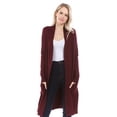 thumbnail image 1 of Cardigan ligero tejido con bolsas color Vino AMAD Casual para mujer Talla L, 1 of 4