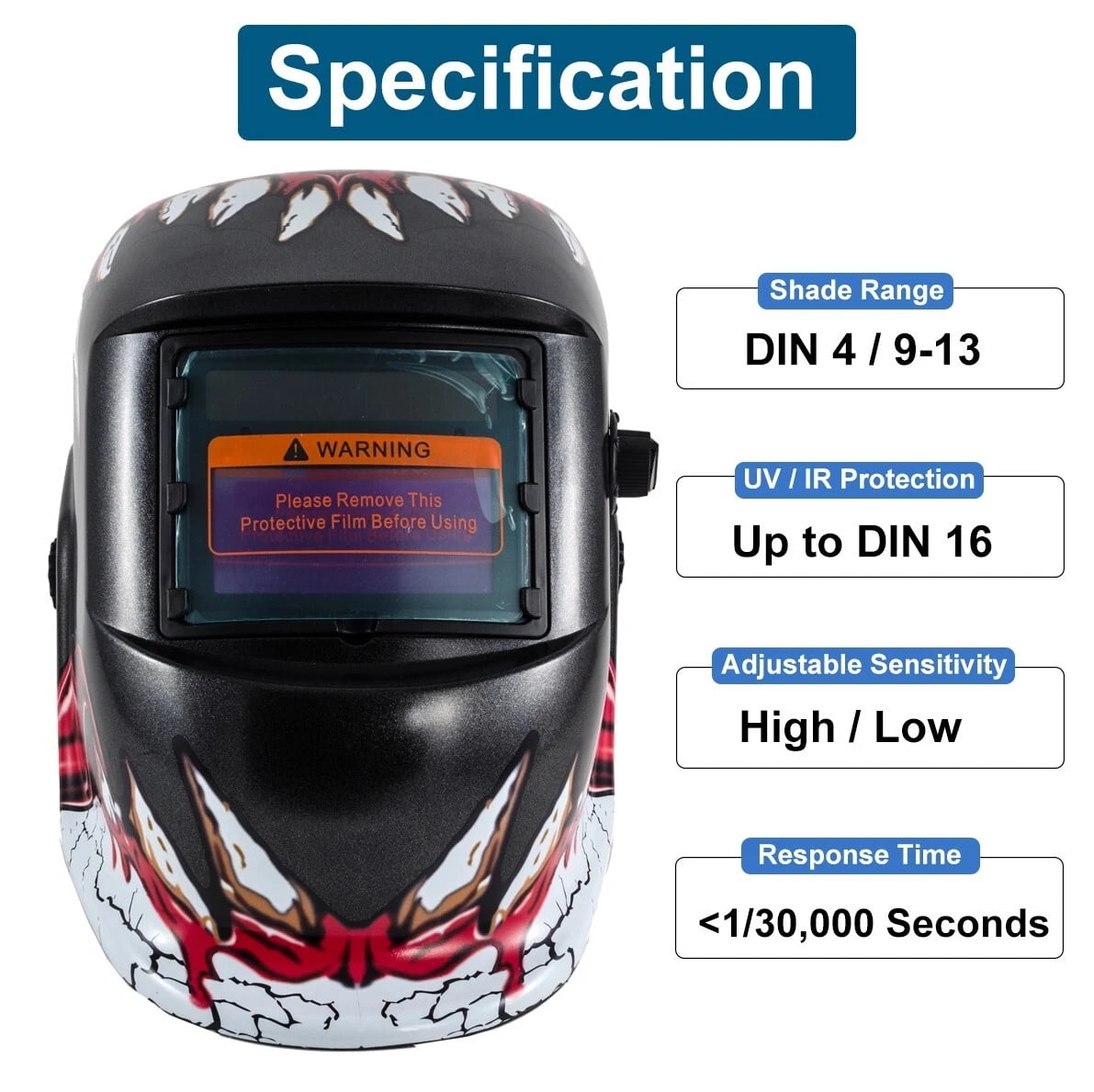 iMeshbean Solar Auto Darkening Welding Helmet Arc Tig Mig Welder Mask Hood Grinding Helmet w/ Bag