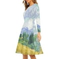 thumbnail image 2 of FKELYI Aesthetic Size L Women Dresses Casual Wheat Field with Cypresses by Van Gogh Swing Dress Comfortable Women's Wear to Work Dresses Midi, 2 of 4