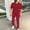 Set-A69Red, variant on Gamivast Men's Casual Set Short Sleeve Button Neck Top and Pants with Pocket Detail Outfit for Summer Daily Work Golf Travel Lounge Walking Suit